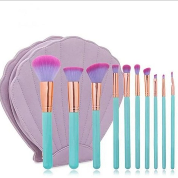 10 Piece Seashell Makeup Brush Set - Picture 8 of 8